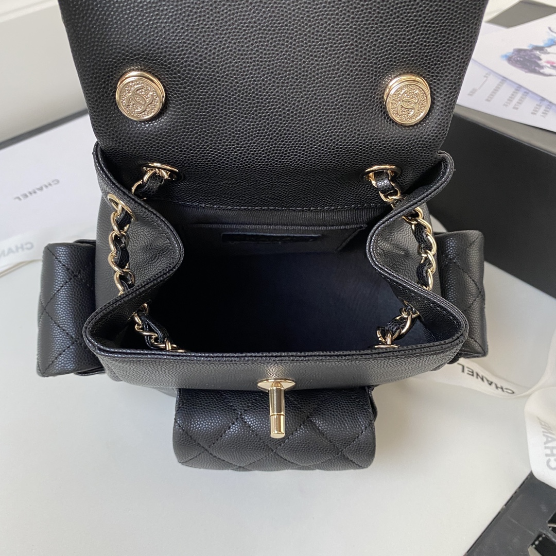 Caviar Leather Mini Backpack AS4398 Black